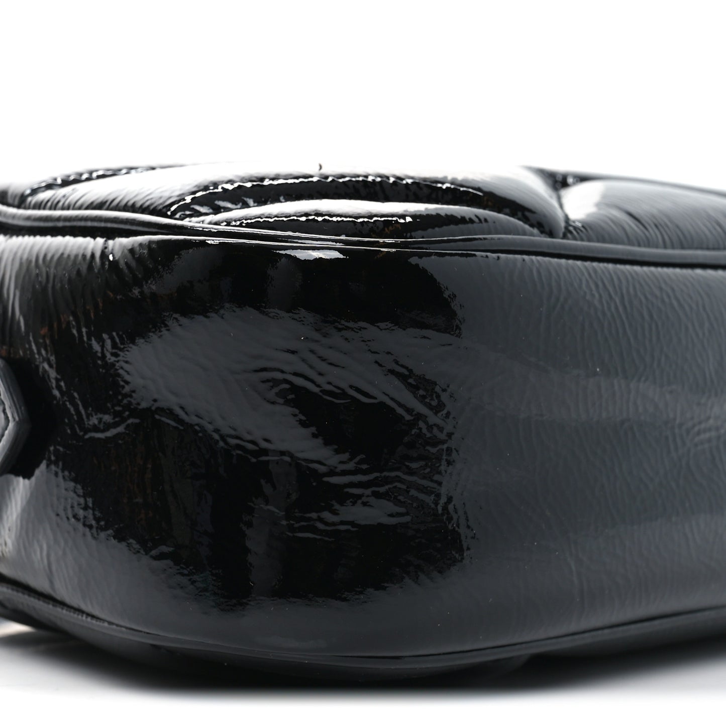 Patent Lambskin Matelasse Small GG Marmont Camera Bag Black