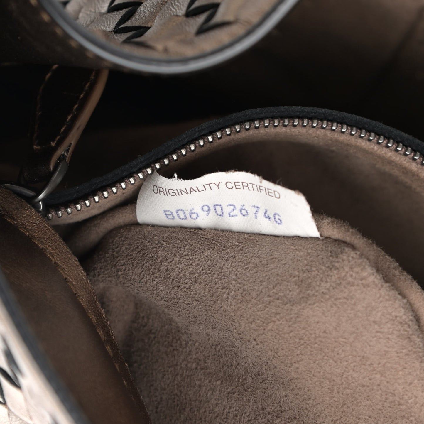 Nappa Intrecciato Small Loop Dark Bronze