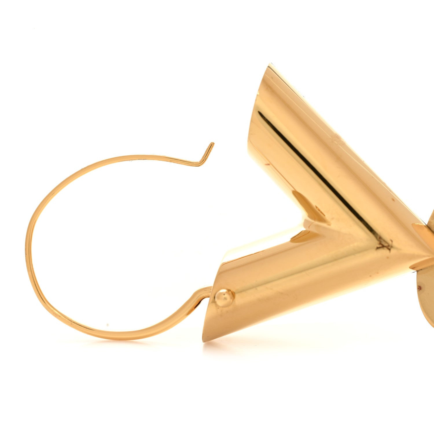 Louis Vuitton Essential V Single Hoop Earring Gold 3 of 6