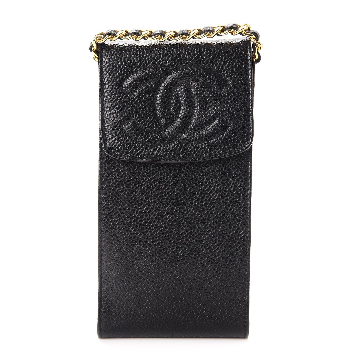Caviar CC Phone Holder Crossbody Black