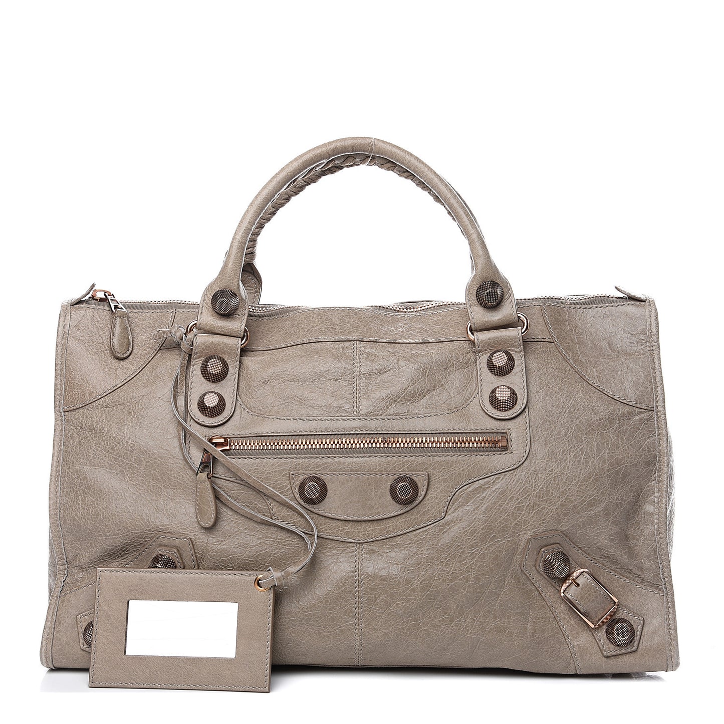 Agneau Giant 21 Rose Gold Hardware Work Papyrus