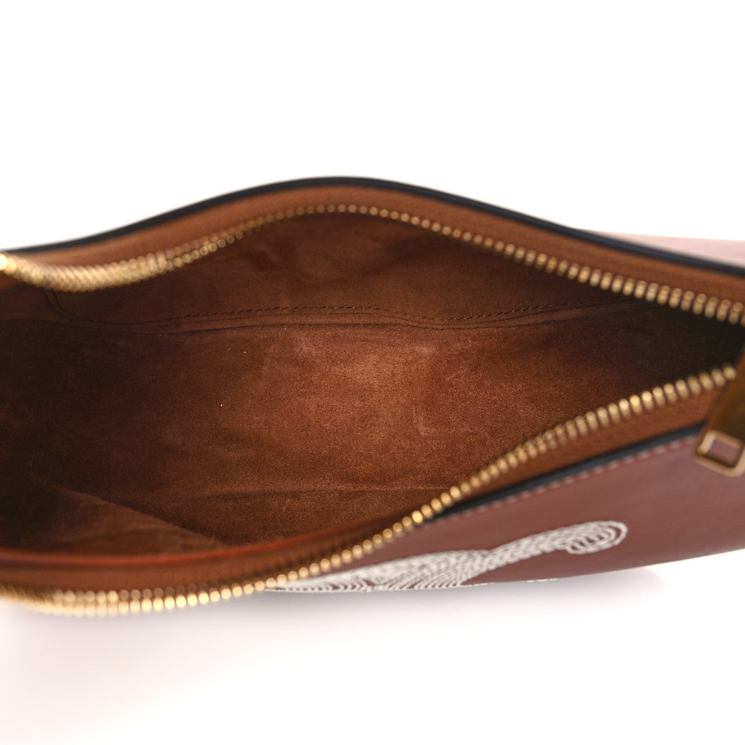 Celine Smooth Calfskin Triomphe Embroidered Ava Shoulder Bag Tan 5 of 9