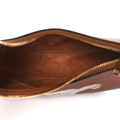 Celine Smooth Calfskin Triomphe Embroidered Ava Shoulder Bag Tan 5 of 9