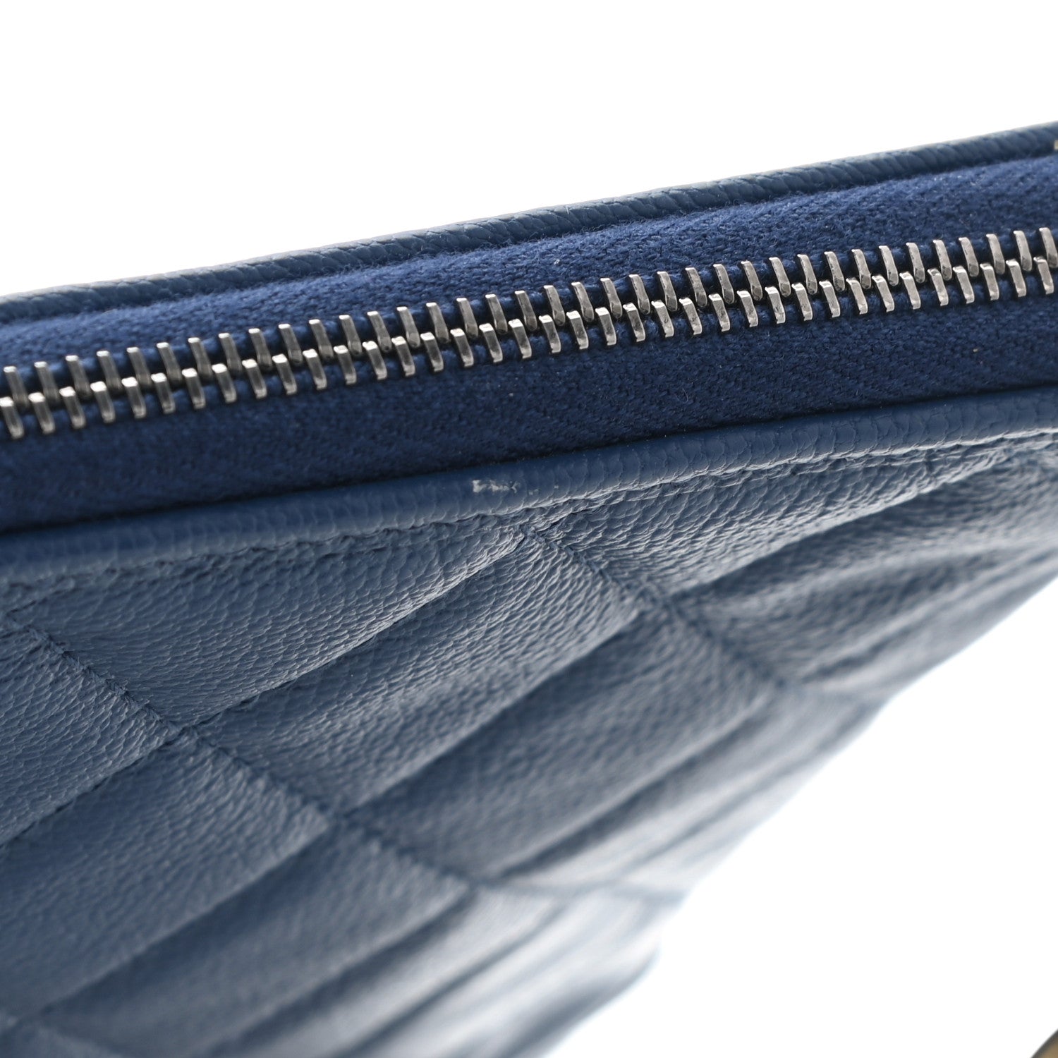 Chanel Patent Goatskin Quilted Medium Gabrielle Cosmetic Case Dark Blue 8 of 8