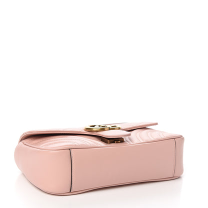 Gucci Calfskin Matelasse Mini GG Marmont Shoulder Bag Perfect Pink 2 of 9