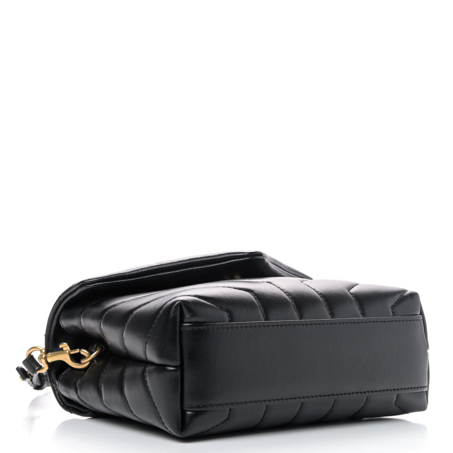 Calfskin Y Quilted Monogram Toy Loulou Crossbody Bag Black