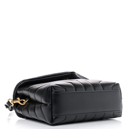 Saint Laurent Calfskin Y Quilted Monogram Toy Loulou Crossbody Bag Black 3 of 4