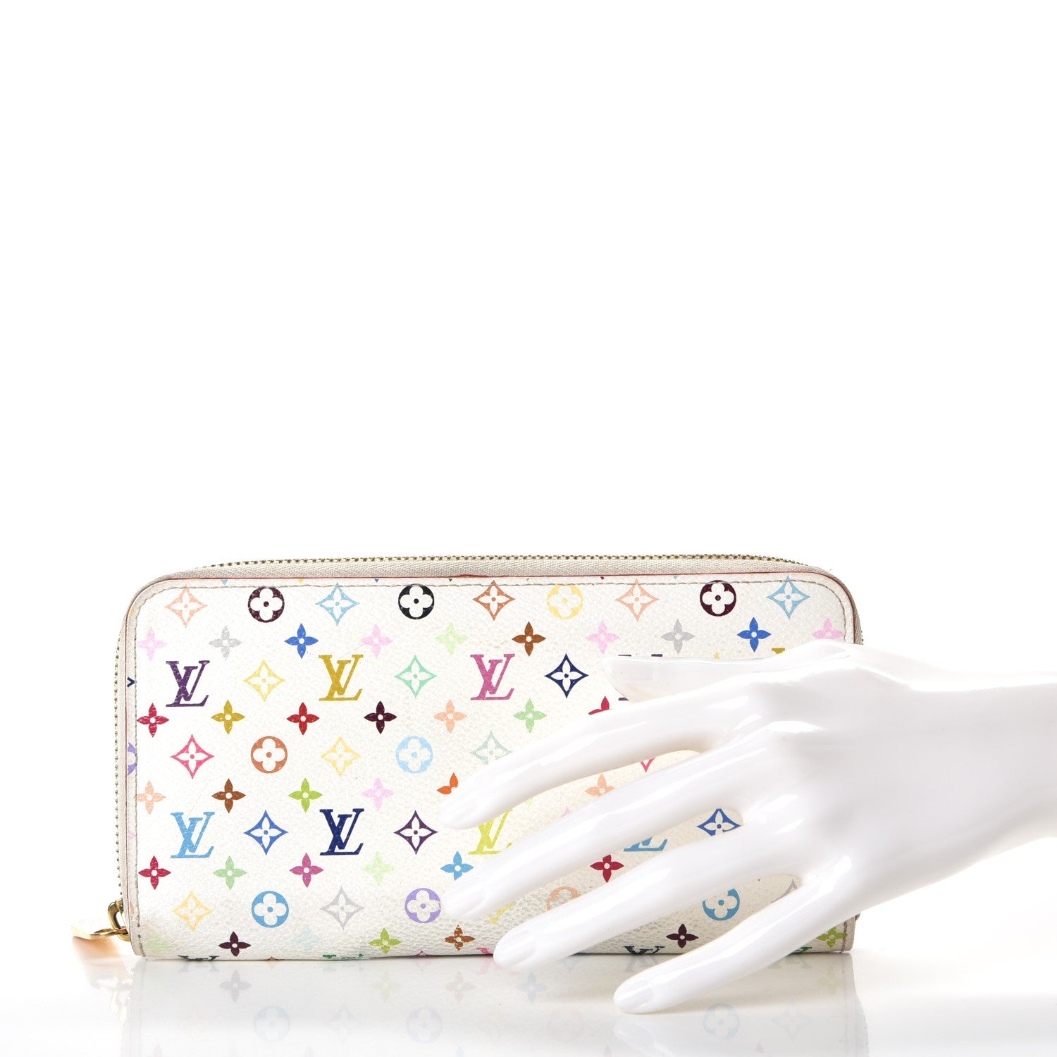 Louis Vuitton Monogram Multicolor Zippy Wallet White Litchi 2 of 15