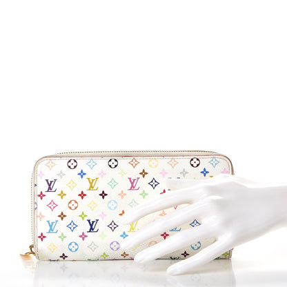 Louis Vuitton Monogram Multicolor Zippy Wallet White Litchi 2 of 15