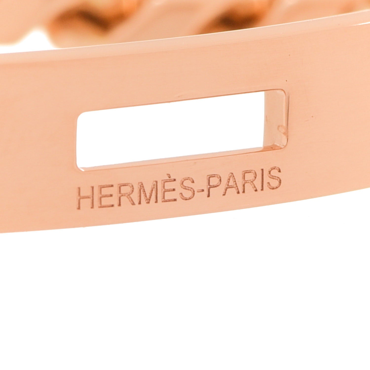 Hermes 18K Rose Gold Diamond PM Kelly Chaine Bracelet SH 5 of 6