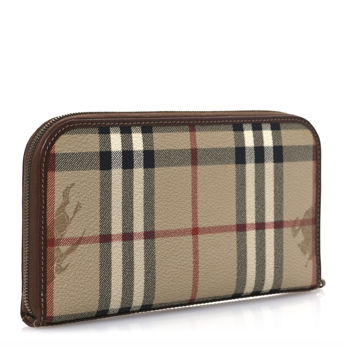 Haymarket Check Large Ziggy Zip Around Wallet Beige