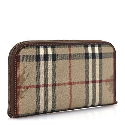 Burberry Haymarket Check Large Ziggy Zip Around Wallet Beige 3 of 10