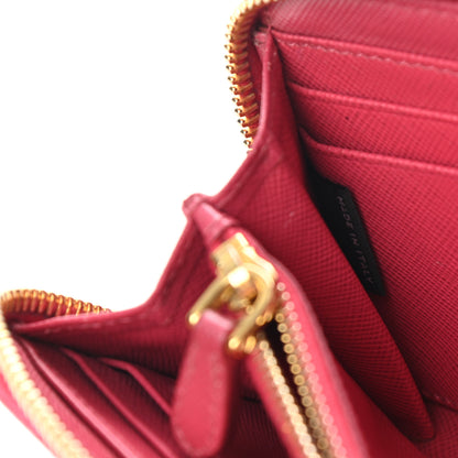 Prada Saffiano Half Zip Wallet Ibisco 7 of 16