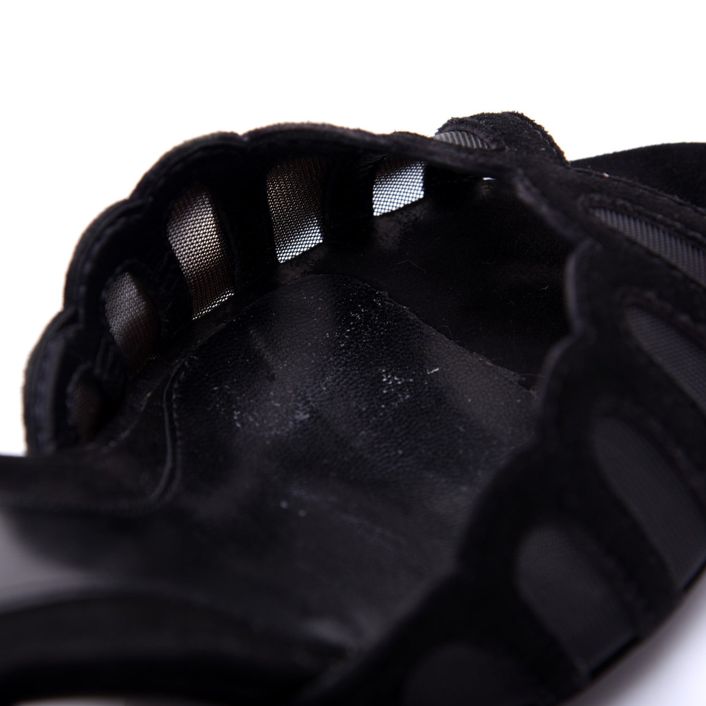 Suede Mesh Slingback Heel Sandals 39 Black