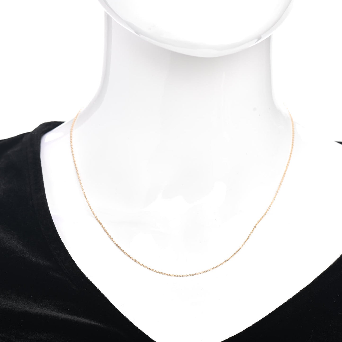 18K Yellow Gold Small Chain Necklace 18"