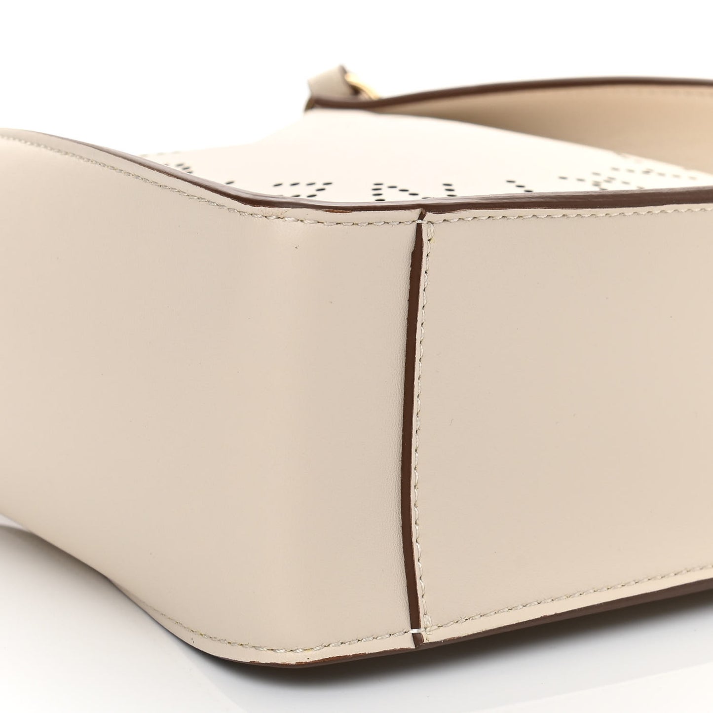 Eco Alter Nappa Perforated Logo Mini Crossbody White