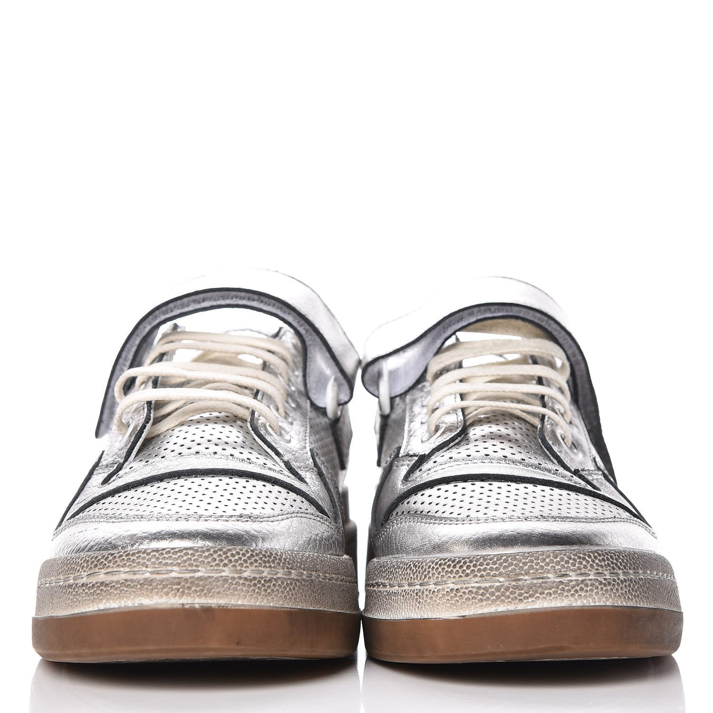 Calfskin Perforated Womens SL24 Sneakers 39 Argento