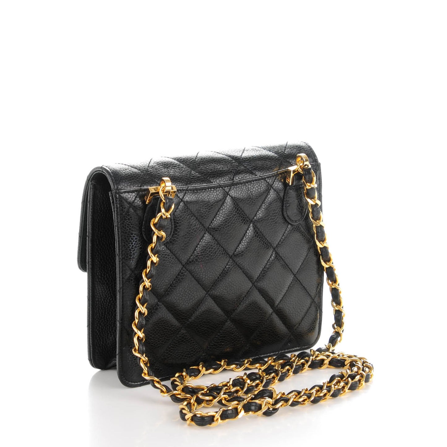 Caviar Quilted Mini Square Flap Black