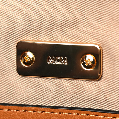MCM Visetos Medium Boston Bag Cognac 12 of 13