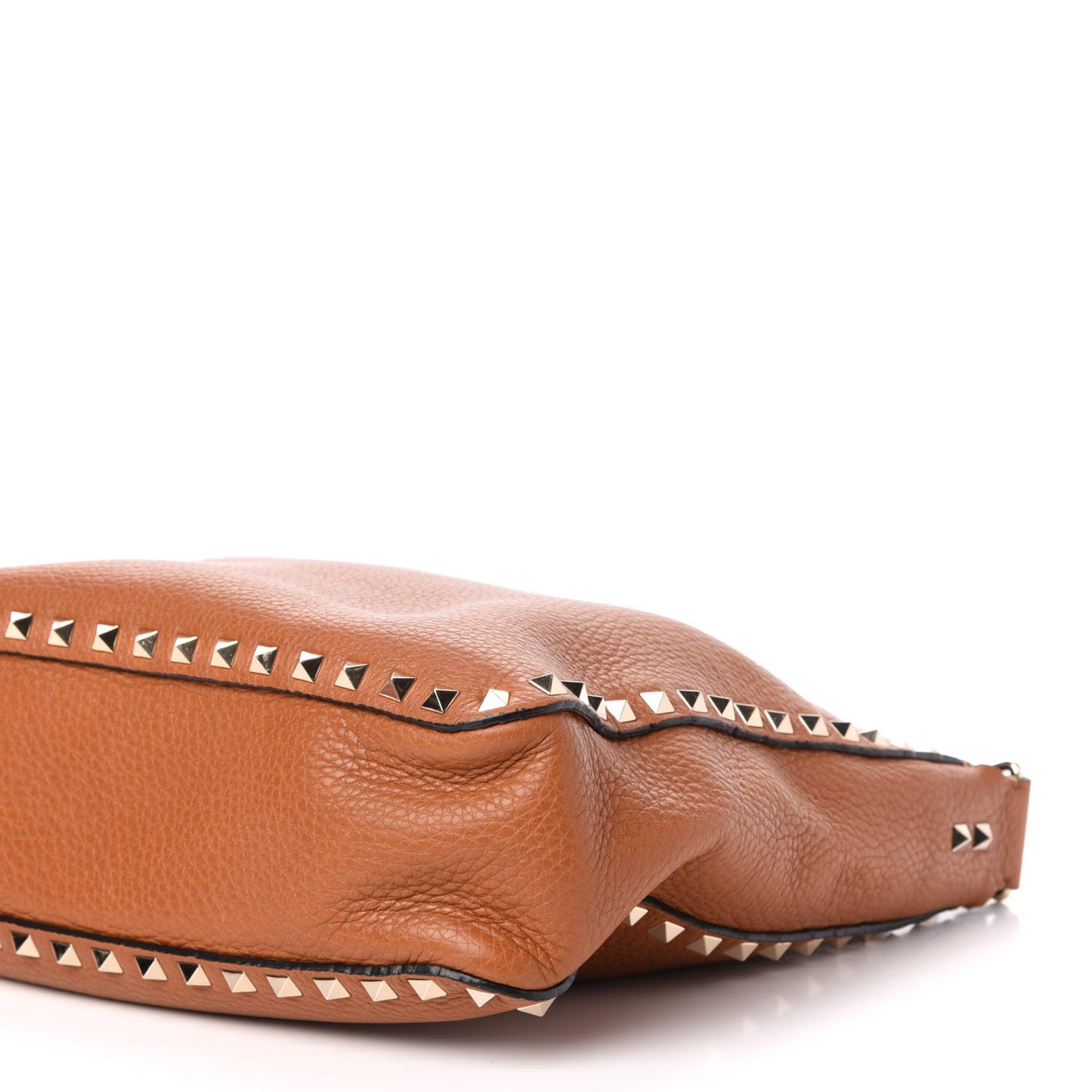 Pebbled Calfskin Small Rockstud Flip-Lock Messenger Bag Light Cuir