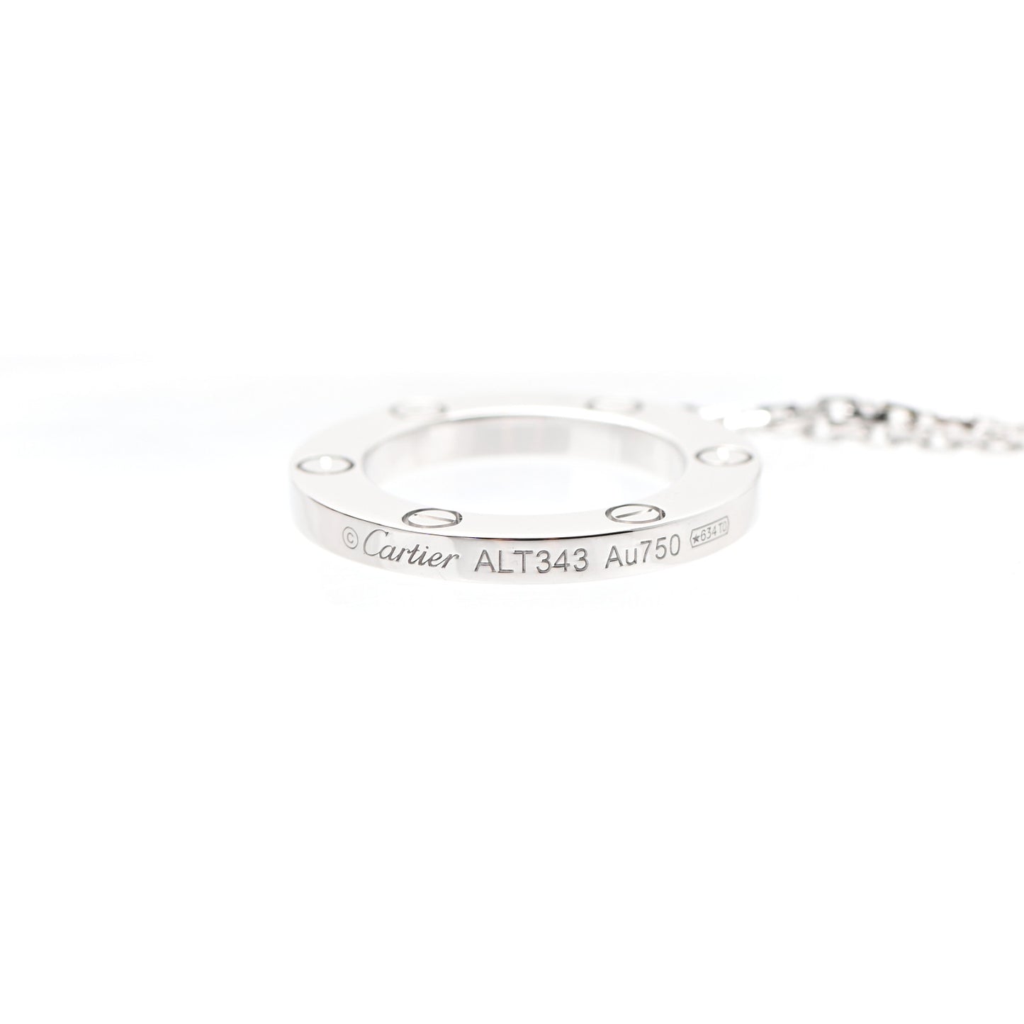 18K White Gold LOVE Pendant Necklace