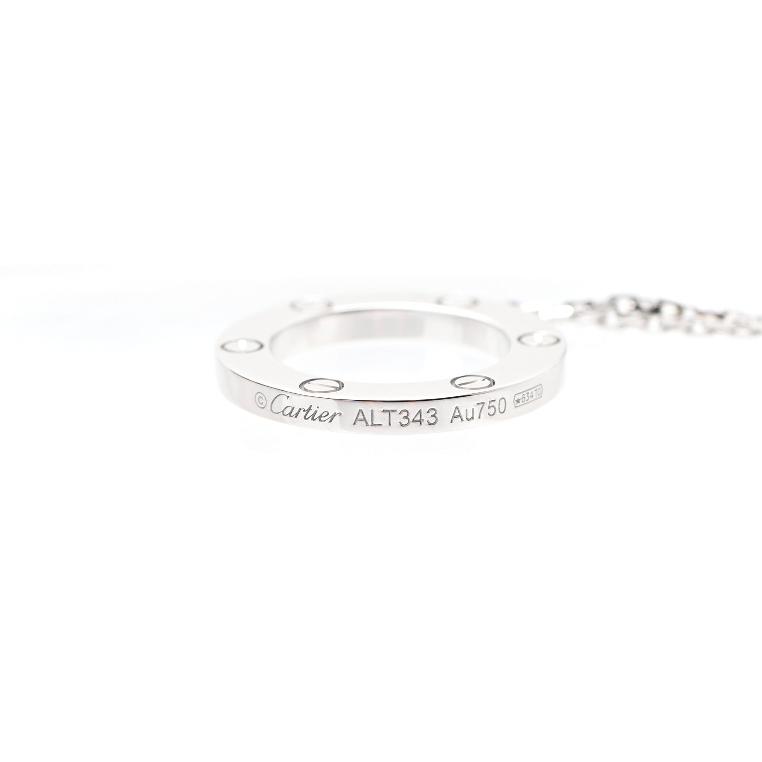 Cartier 18K White Gold LOVE Pendant Necklace 5 of 7