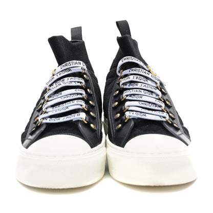 Christian Dior Technical Knit Calfskin Womens Walk'N'Dior High Top Sneaker 40 Black 2 of 7