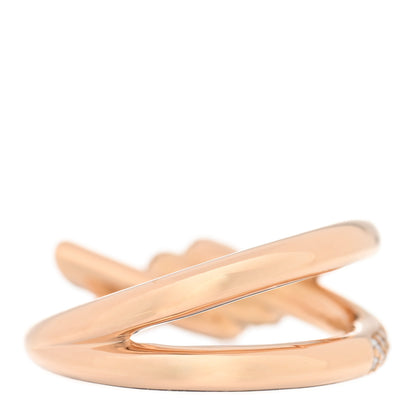 Tiffany 18K Rose Gold Diamond Double Row Knot Ring 50 5.5 3 of 5