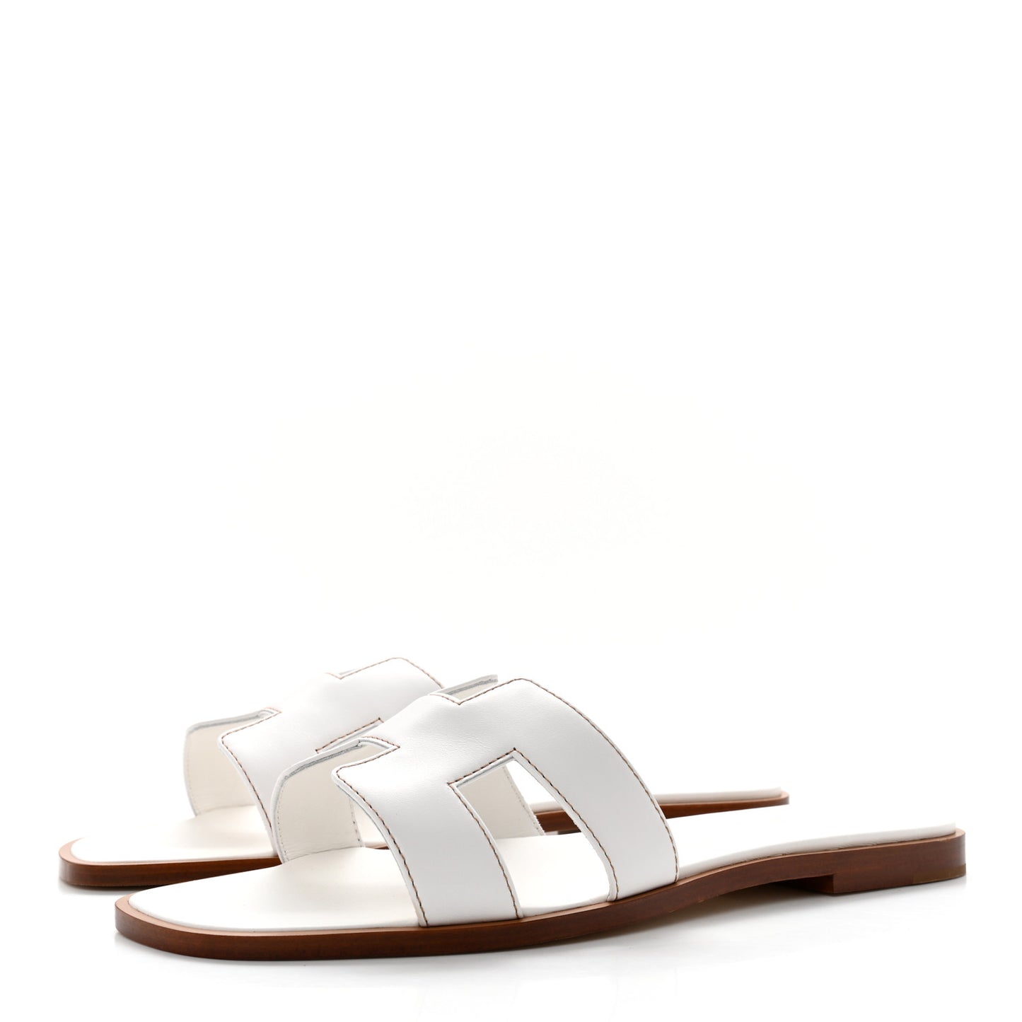 Box Calfskin Oran Sandals 39 White