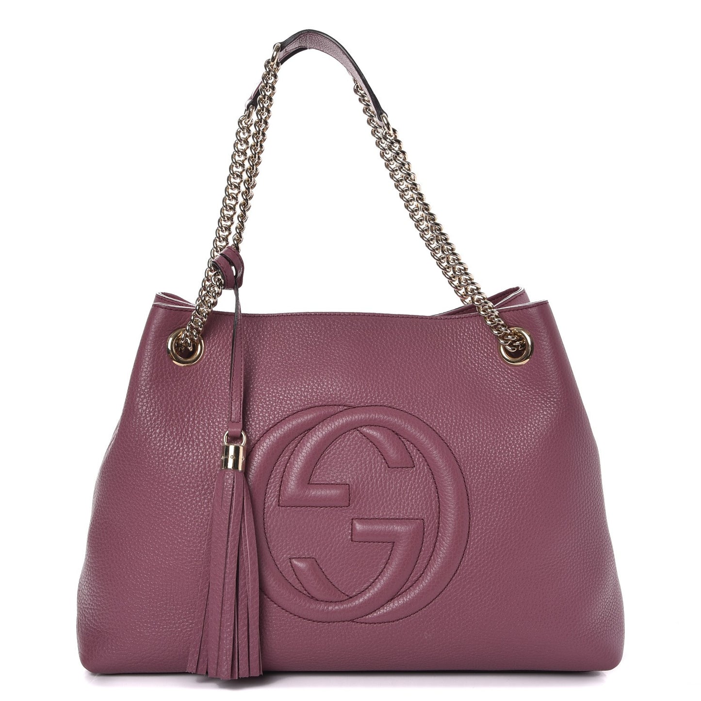 Pebbled Calfskin Medium Soho Chain Shoulder Bag Peonia Flower