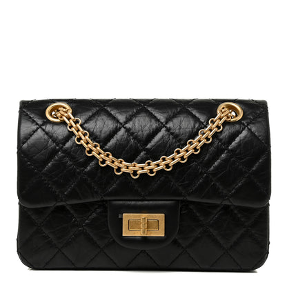 Chanel Aged Calfskin Quilted 2.55 Reissue Mini Flap Black 1 of 12