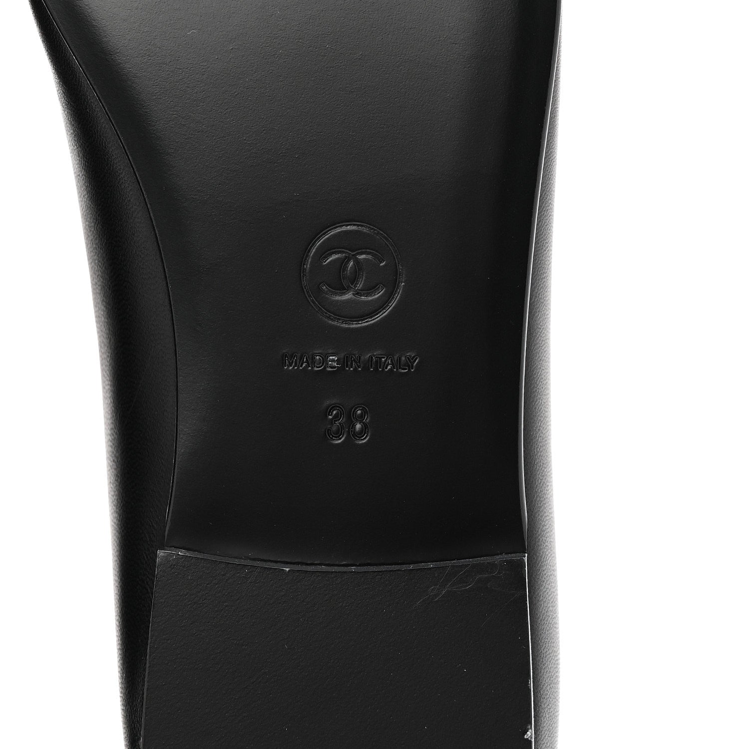 Chanel Lambskin Patent Cap Toe Ballerina Flats 38 Black 7 of 10