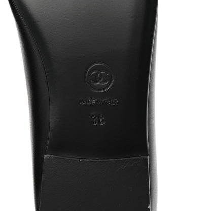 Chanel Lambskin Patent Cap Toe Ballerina Flats 38 Black 7 of 10