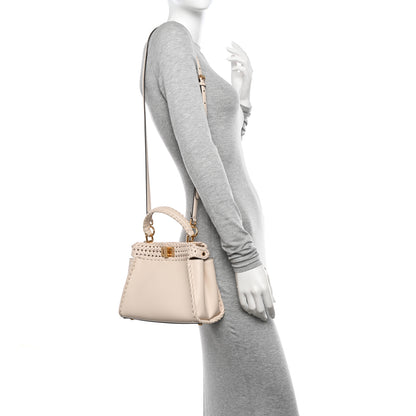 Fendi Nappa Interlace Mini Peekaboo Iconic Satchel Camelia 2 of 10