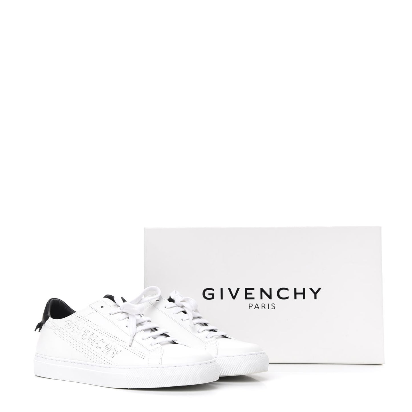 Calfskin Perforated Womens Urban Street Sneakers 41 White Black