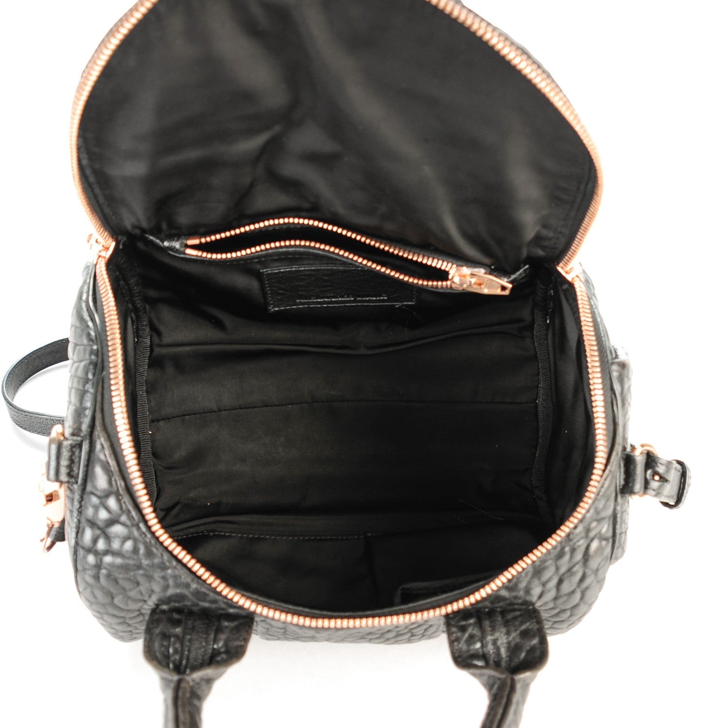 Alexander Wang Pebbled Lambskin Rockie Black Rose Gold Hardware 5 of 8