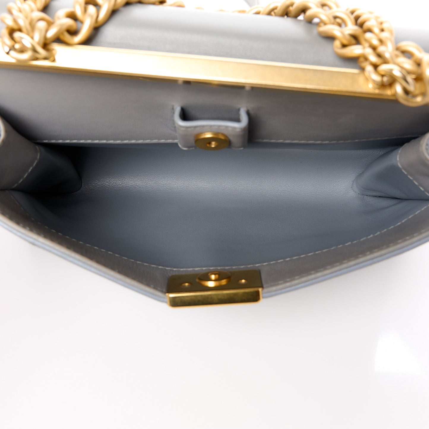 Lambskin Quilted Small Coco Lux Flap Grey