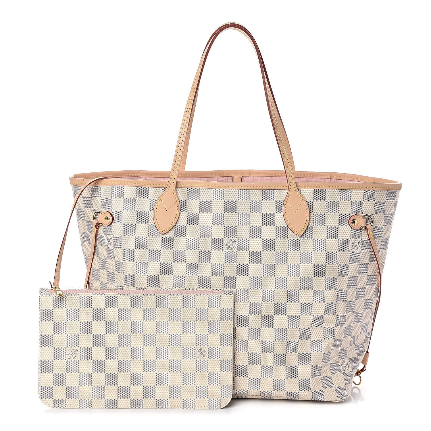 Louis Vuitton Damier Azur Neo Neverfull MM Rose Ballerine 1 of 10