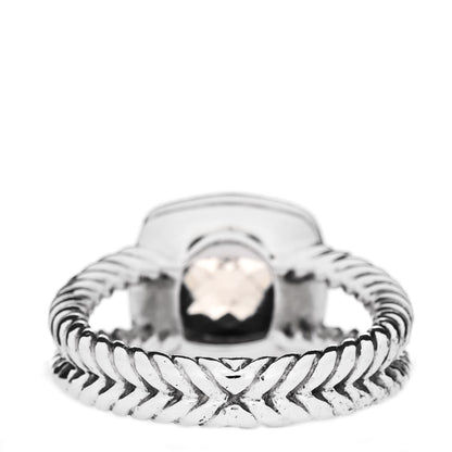 David Yurman Sterling Silver Diamond Smoky Quartz 7mm Petite Albion Ring 50 5.25 4 of 5