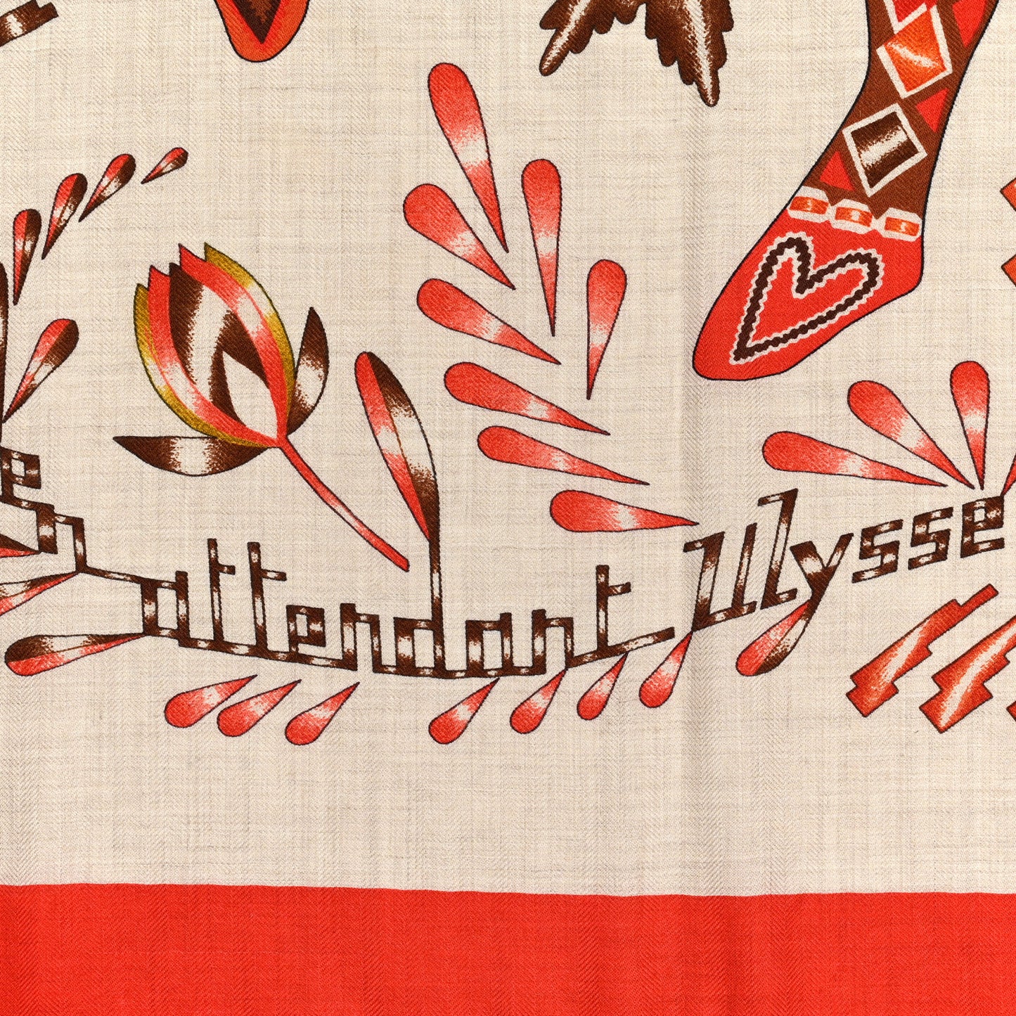 Cashmere Silk En Attendant Ulysses Shawl 140 Naturel Orange Brun