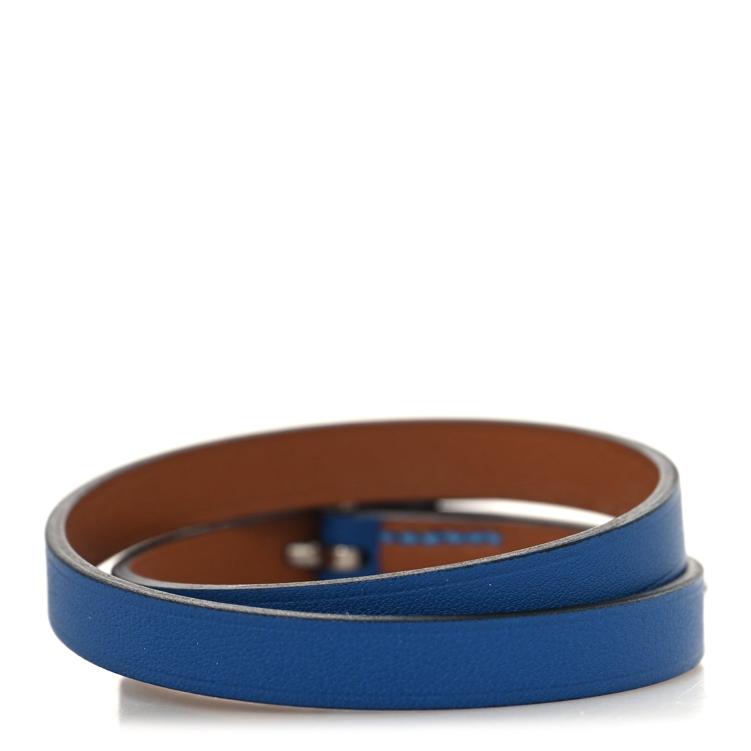 Hermes Swift Behapi Double Tour Bracelet Bleu France Gold 3 of 5