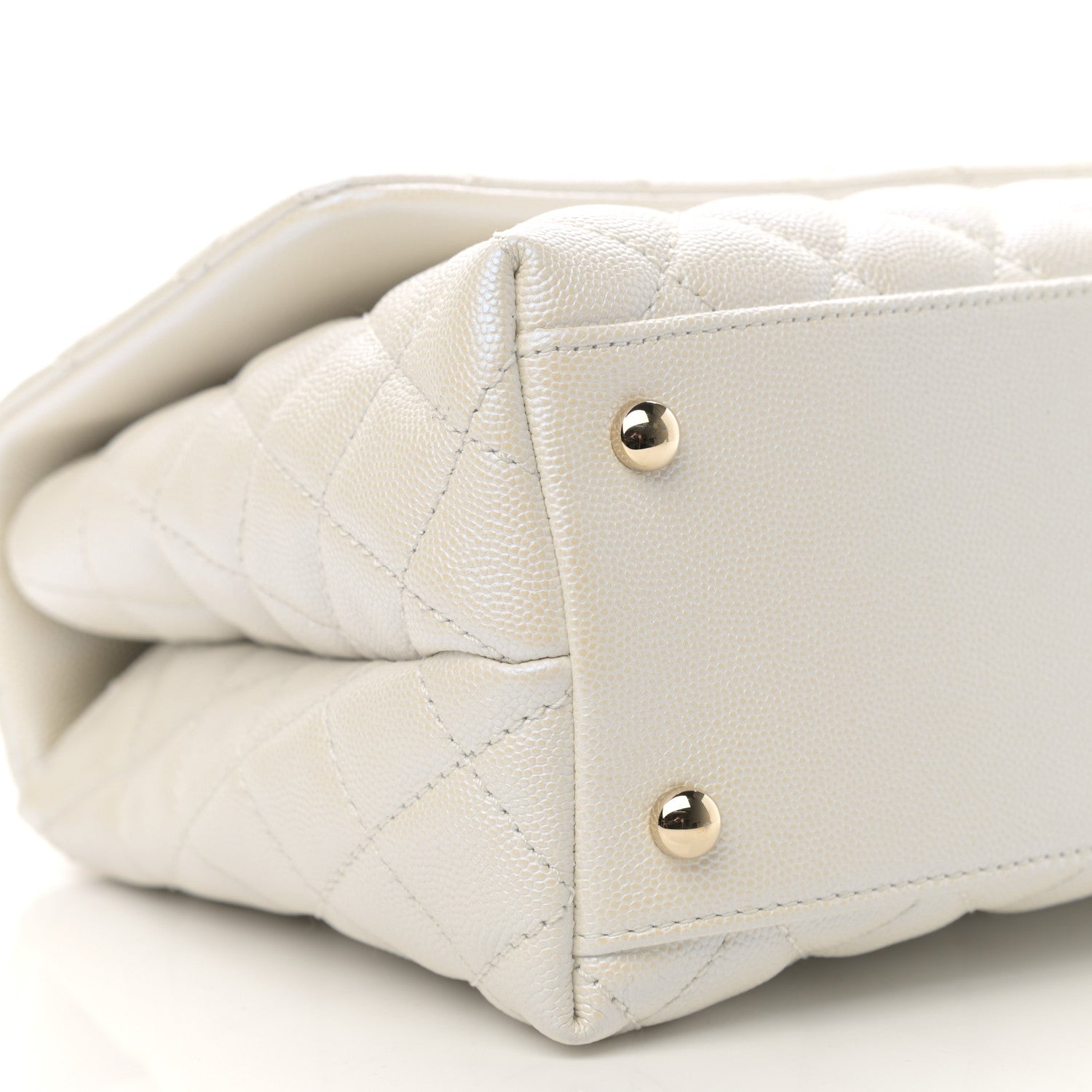 Chanel Iridescent Caviar Quilted Small Coco Handle Flap White 9 of 11
