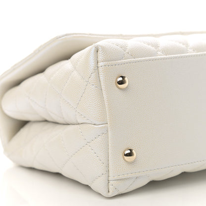 Chanel Iridescent Caviar Quilted Small Coco Handle Flap White 9 of 11