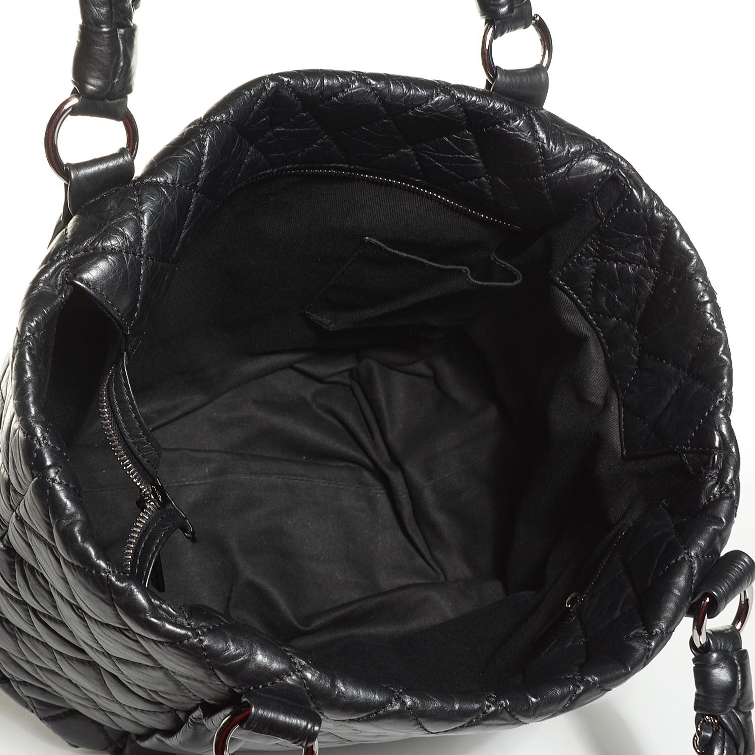 Chanel Distressed Lambskin Lady Braid Ligne Tote Black 5 of 7
