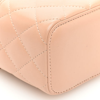 Chanel Lambskin Quilted Top Handle Mini Vanity Case With Chain Beige 9 of 11