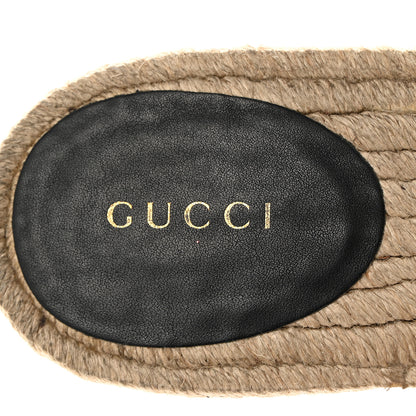 Gucci Monogram Matelasse GG Marmont Espadrille 20mm Slide Sandals 40 Beige Ebony Black 6 of 9