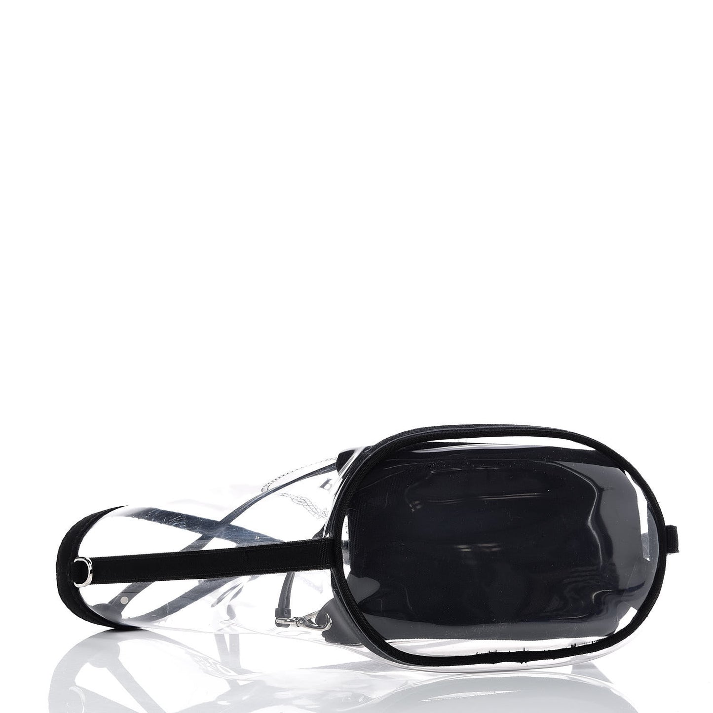 Plexiglass Calfskin Small Shopper Tote Black