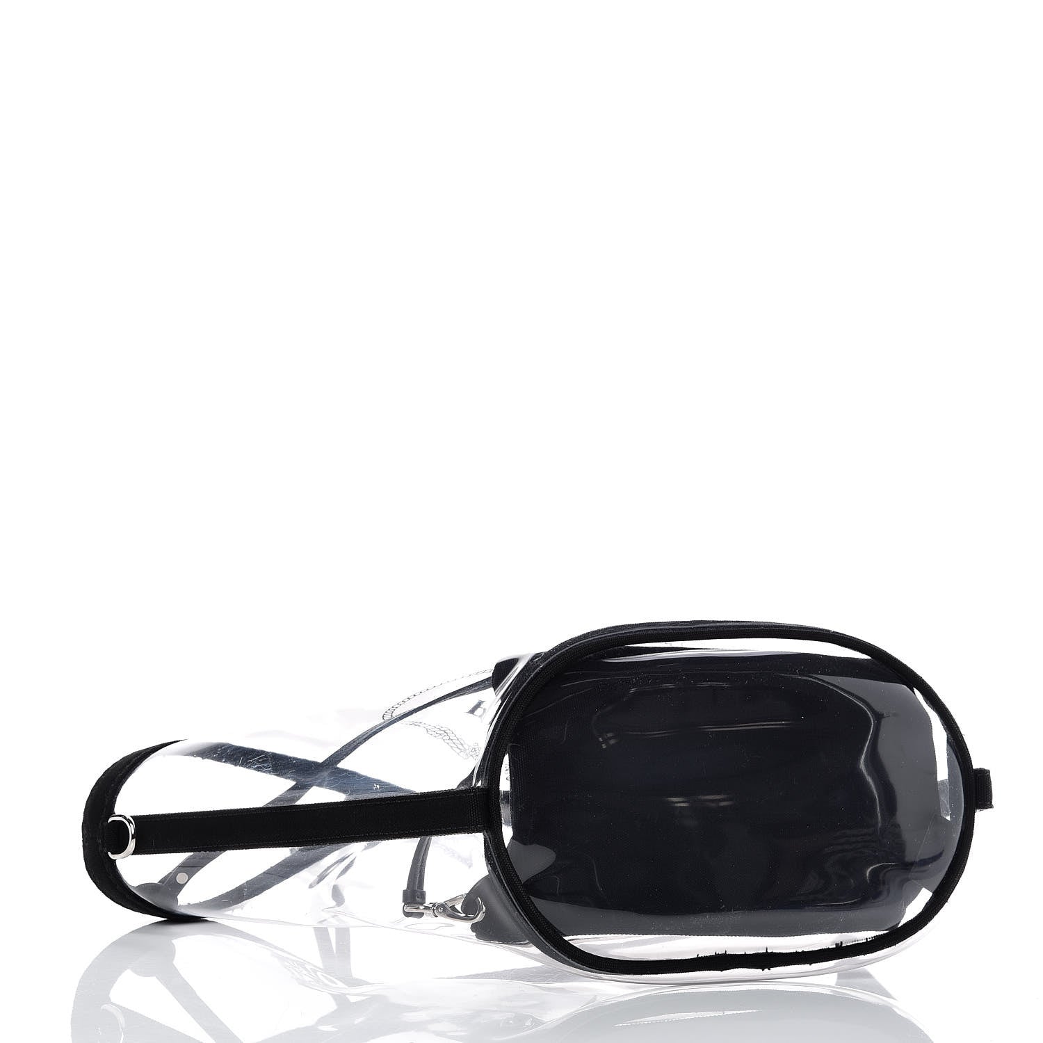 Prada Plexiglass Calfskin Small Shopper Tote Black 5 of 10