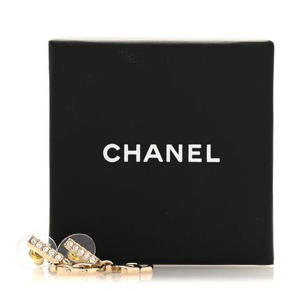 Chanel Crystal CC Drop Earrings Gold 5 of 5