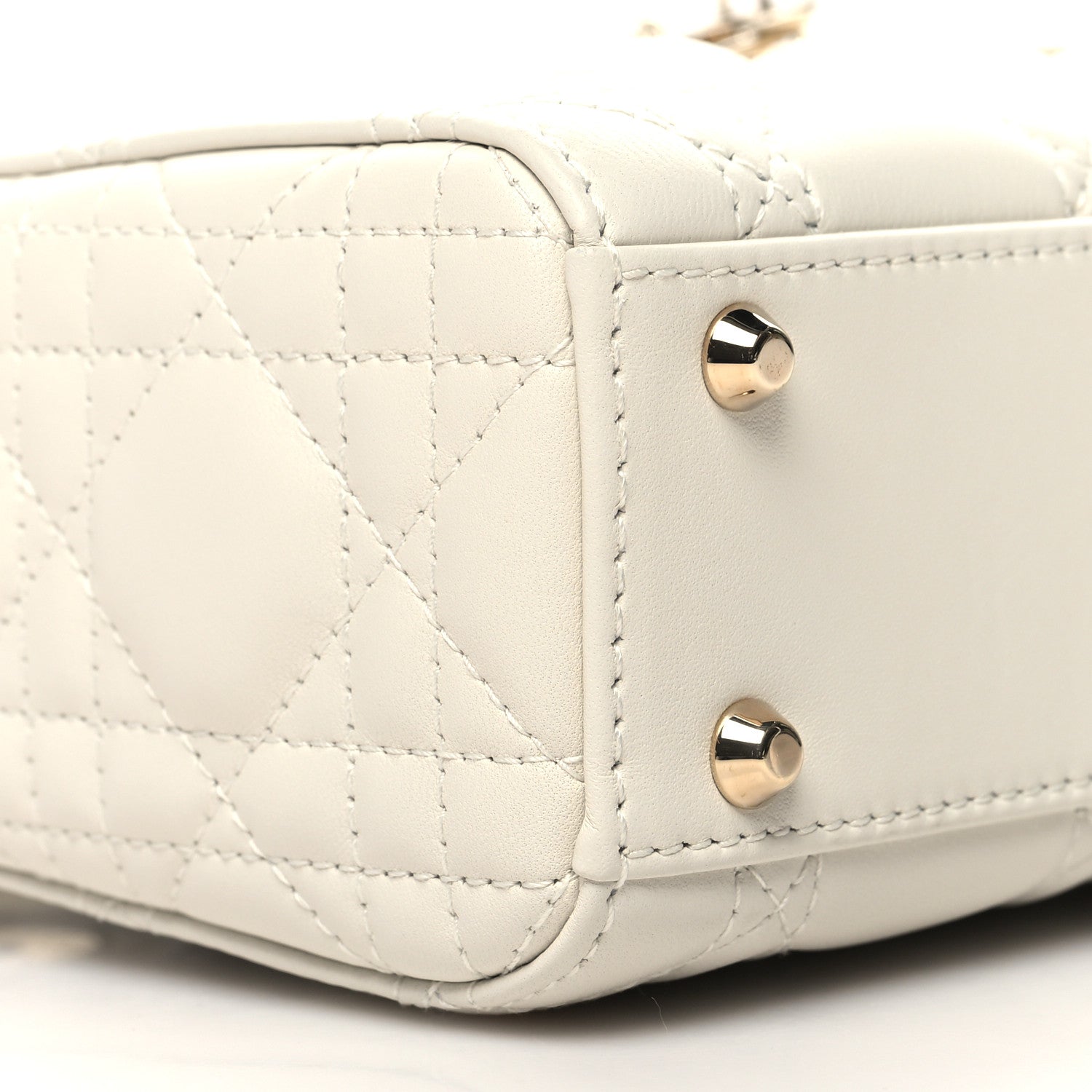 Christian Dior Lambskin Cannage Mini Lady Dior White 8 of 9